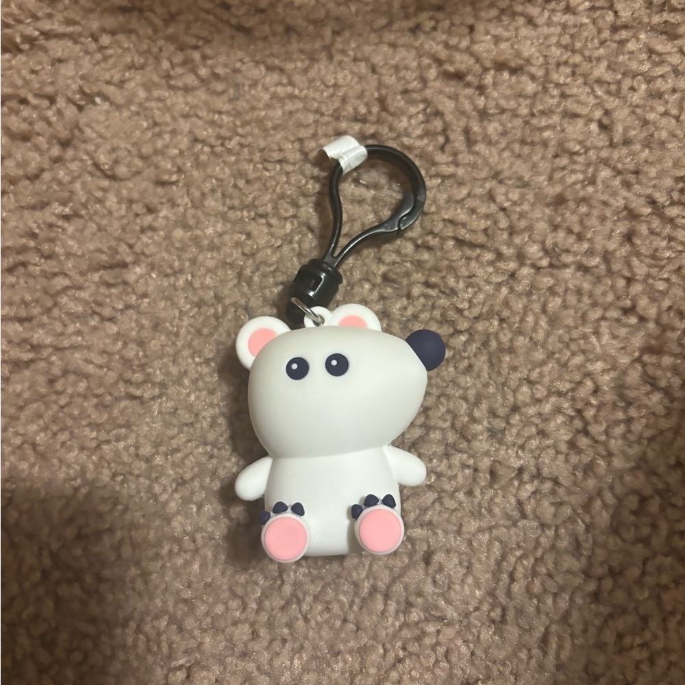 Cute White Bear Keychain from Elf